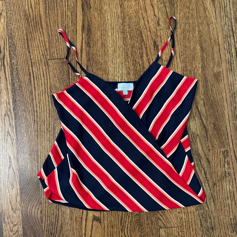 NWT - Veronica M Red and Navy Striped Tank